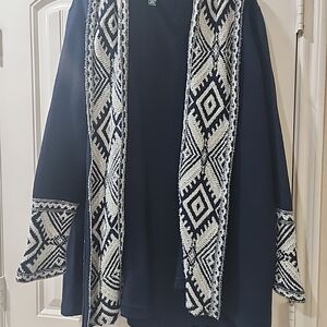 Ralph Lauren Navy and Cream Knit Cardigan